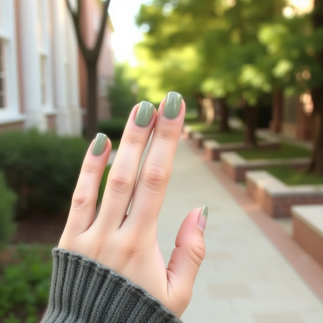 Sage Green Polish - 23 Back to School Nails 2026 That Feel Fresh & Trendy