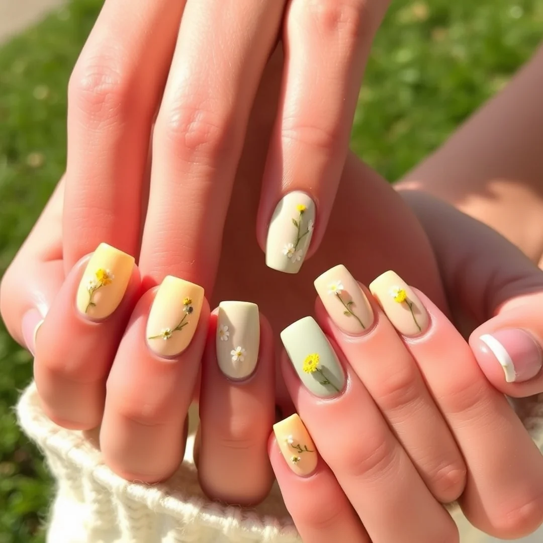 Dainty Spring Floral Nails - 24 Spring Floral Nails That Look Stunning
