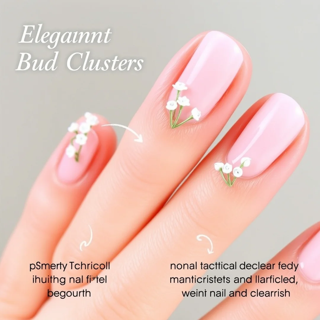 Elegant Bud Clusters - 24 Spring Floral Nails That Look Stunning