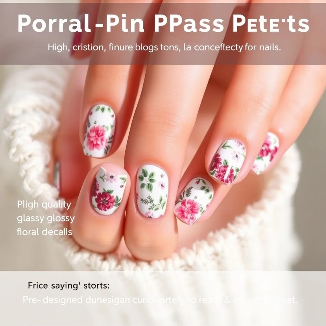 Floral Press-On Patterns - 24 Spring Floral Nails That Look Stunning