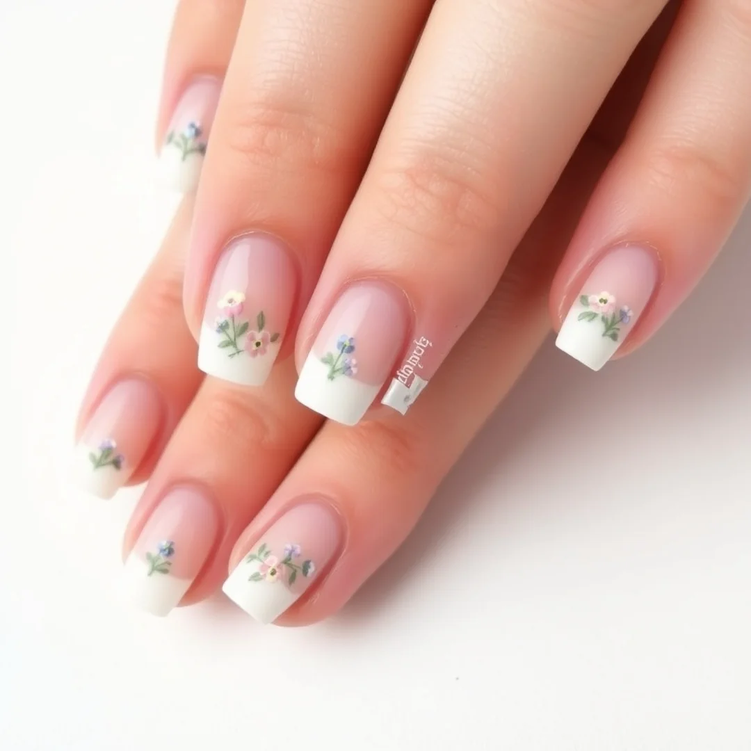 French Tip Flowers - 24 Spring Floral Nails That Look Stunning