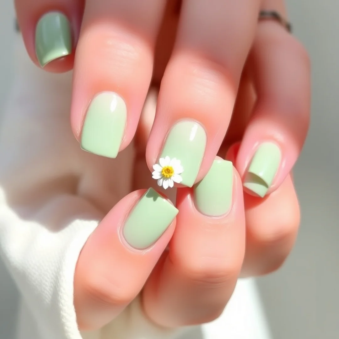 Minimalist Floral Manicure - 24 Spring Floral Nails That Look Stunning