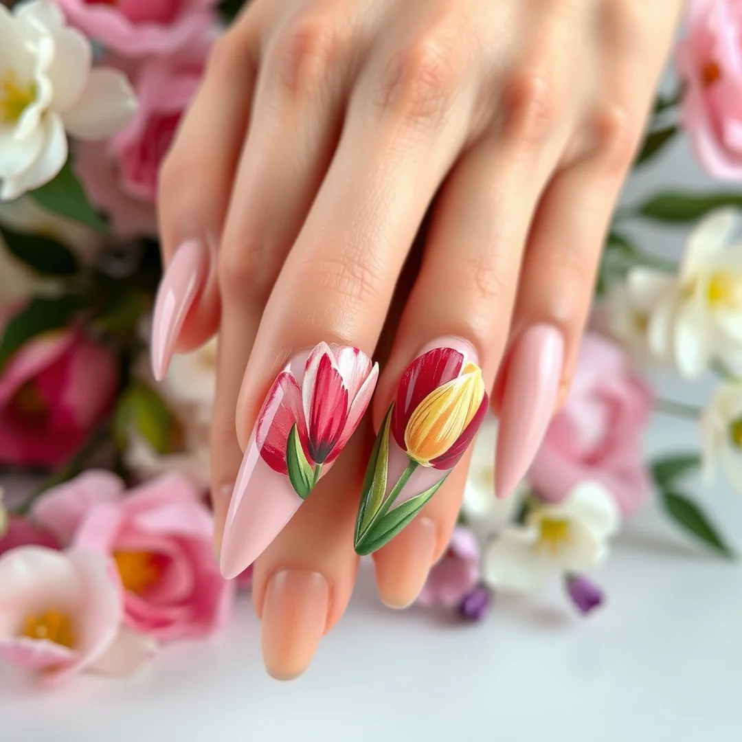 Spring Acrylic Floral Nails - 24 Spring Floral Nails That Look Stunning