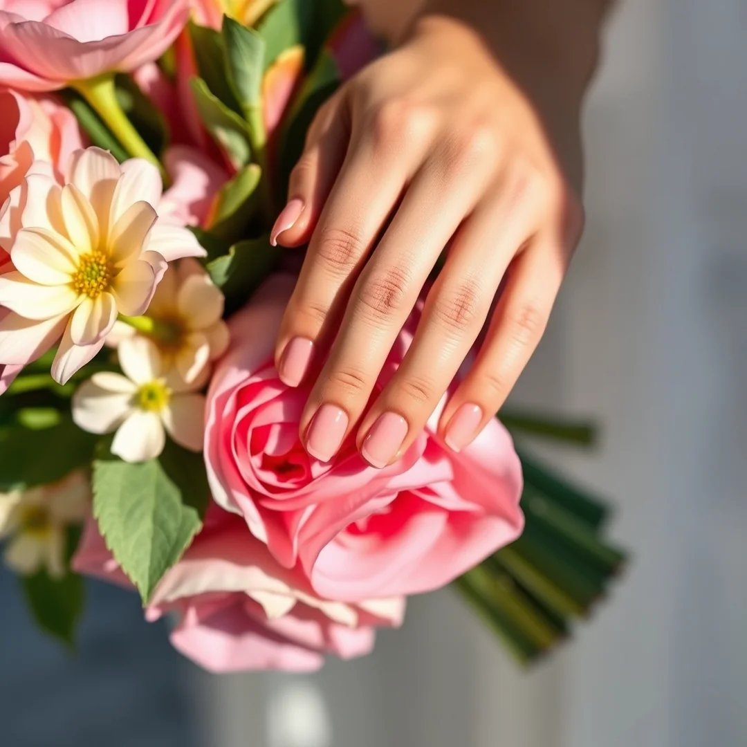 Sheer Pink Polish - 24 Summer Bridal Nails 2026 for a Beautiful Wedding Look