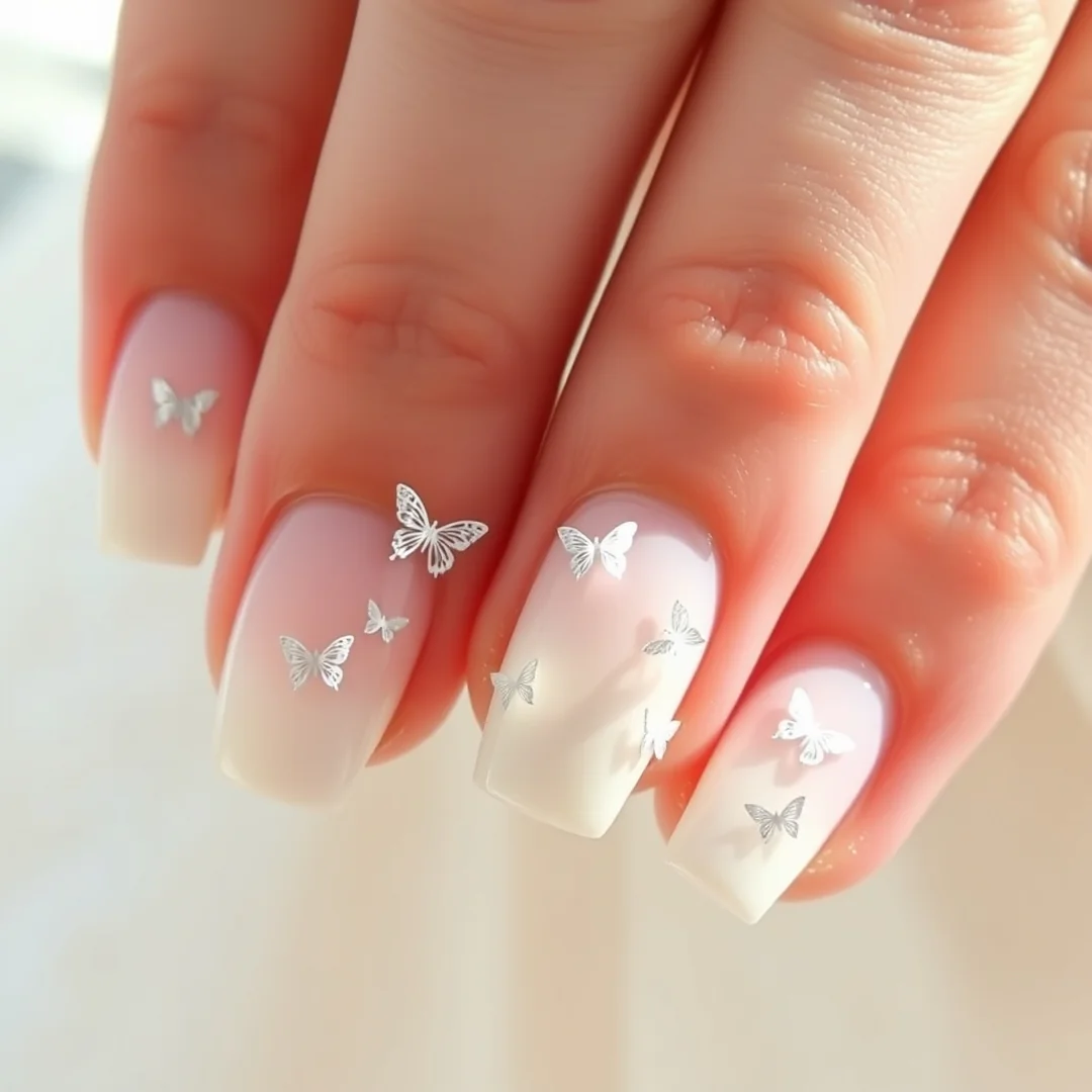 Dainty Butterfly Accents - 25 Summer Wedding Nails 2026 Every Bride Will Love