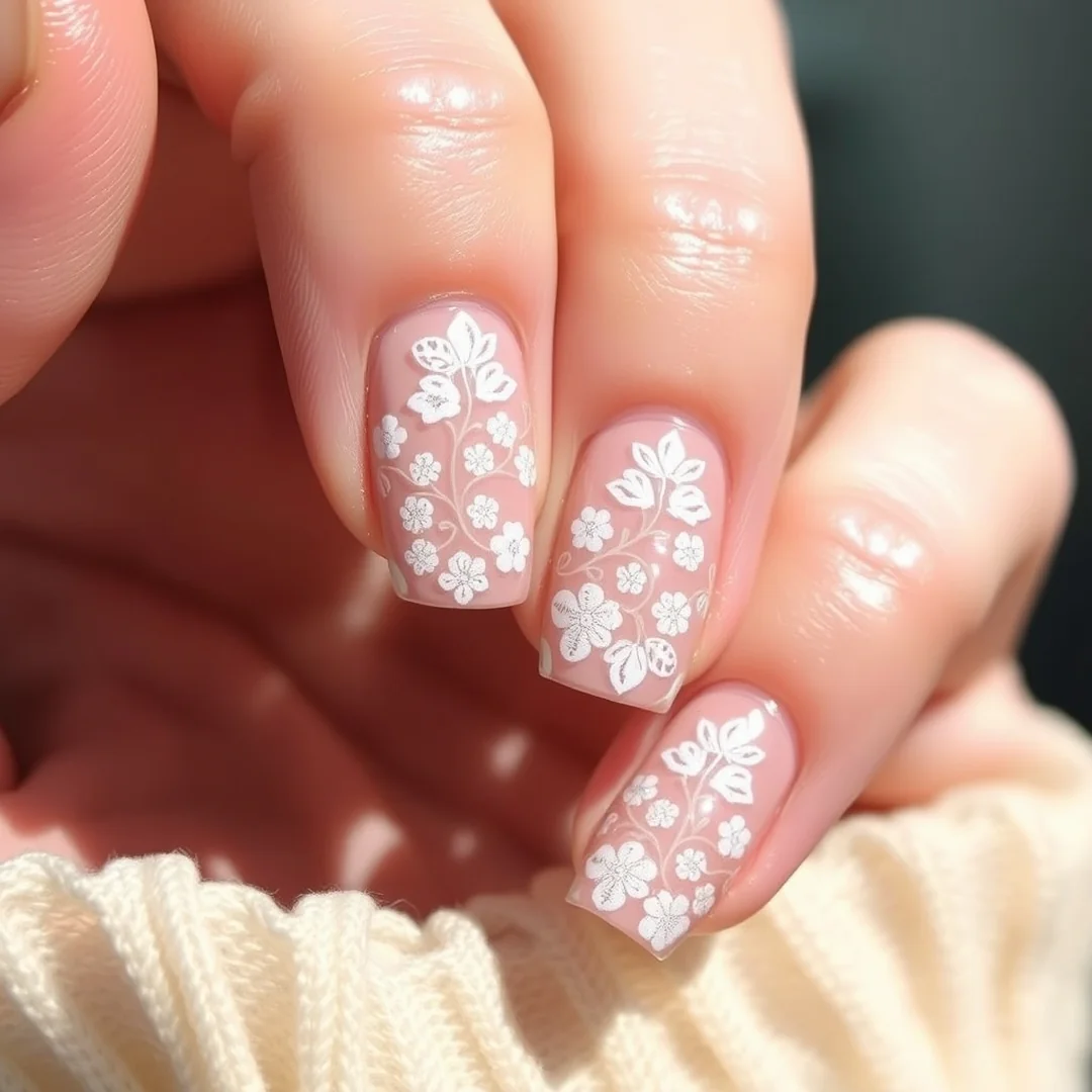 Floral Lace Patterns - 25 Summer Wedding Nails 2026 Every Bride Will Love