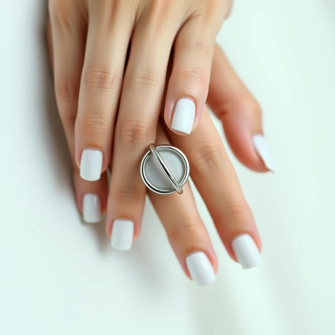 Silver Ring Matching - 25 Summer Wedding Nails 2026 Every Bride Will Love
