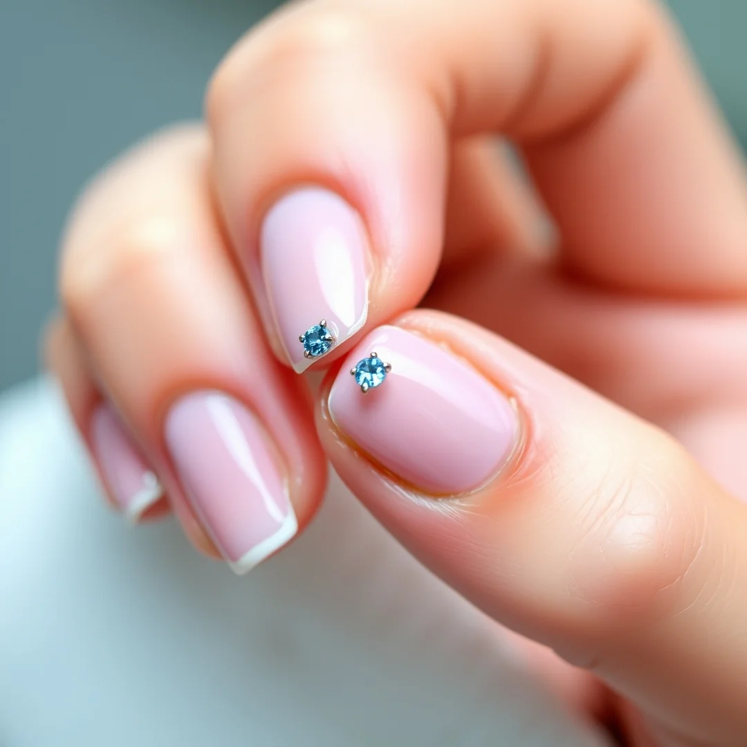 Something Blue Tips - 25 Summer Wedding Nails 2026 Every Bride Will Love