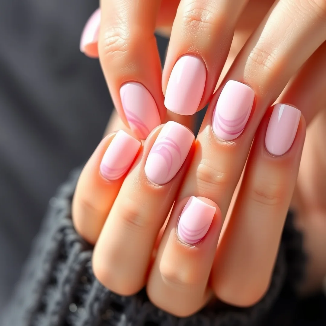 Baby Pink Swirls - 25 Valentine’s Day Nails You’ll Want This Year
