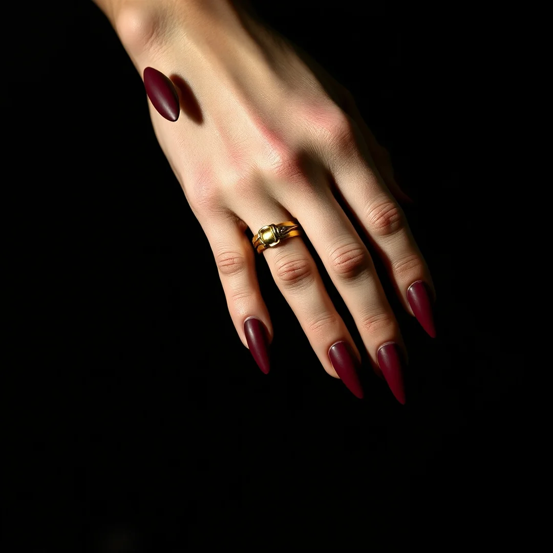 Bold Burgundy Stilettos - 25 Valentine’s Day Nails You’ll Want This Year