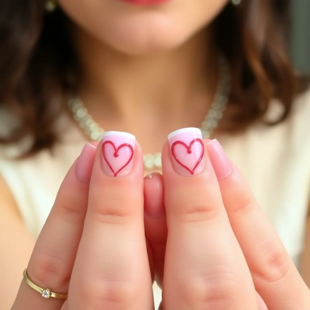 French Tip Valentine Nails - 25 Valentine’s Day Nails You’ll Want This Year