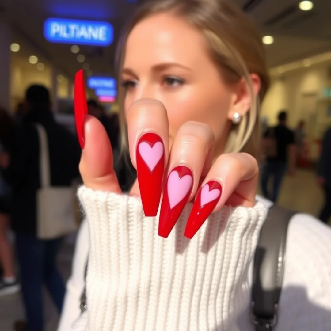 Long Valentine Heart Extensions - 25 Valentine’s Day Nails You’ll Want This Year