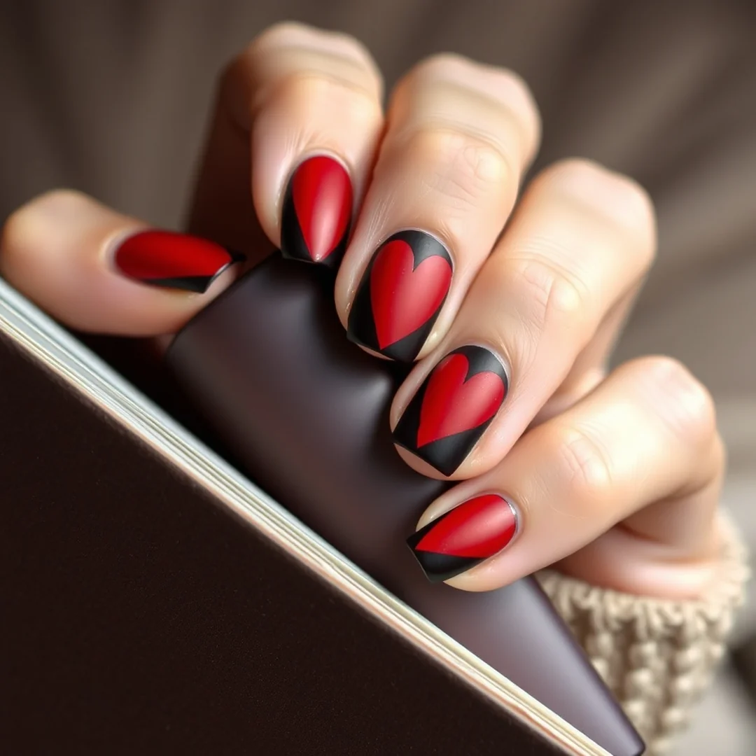 Matte Finish Hearts - 25 Valentine’s Day Nails You’ll Want This Year