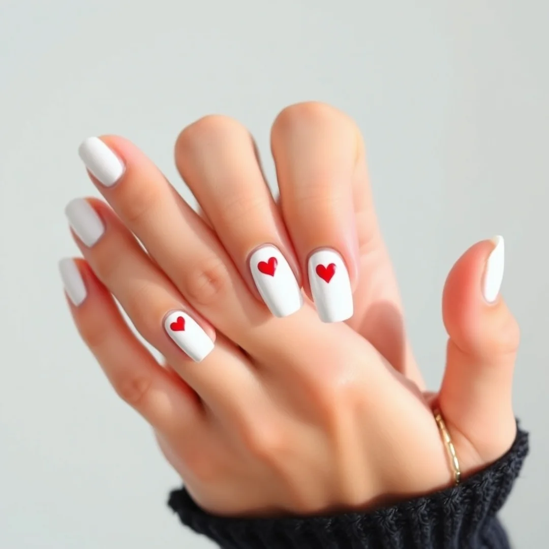 Minimalist Heart Tips - 25 Valentine’s Day Nails You’ll Want This Year
