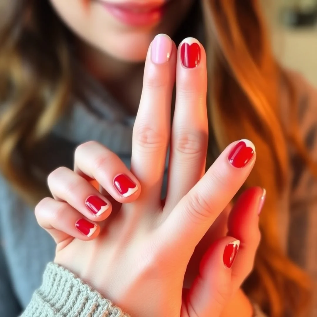 Simple DIY Heart Nails - 25 Valentine’s Day Nails You’ll Want This Year