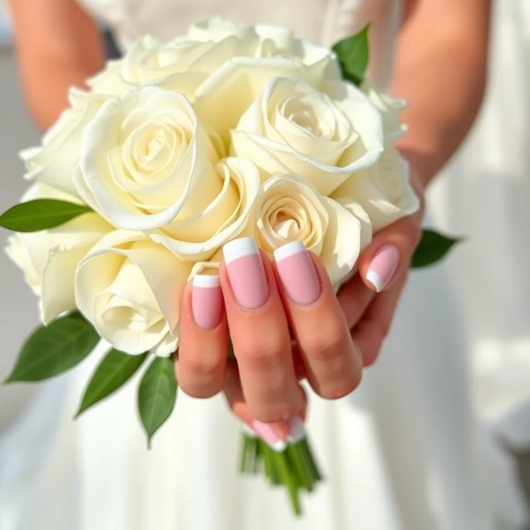 Classic French Tips - 25 Wedding Nails for Brides in 2026