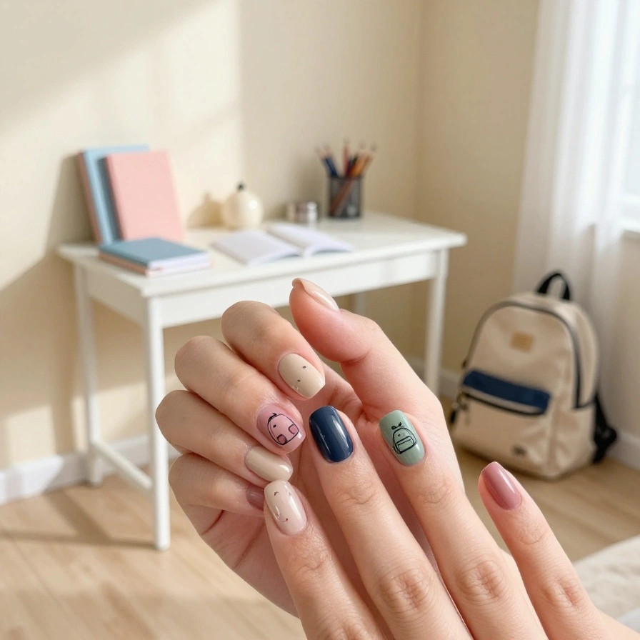 Backpack Inspired Nails