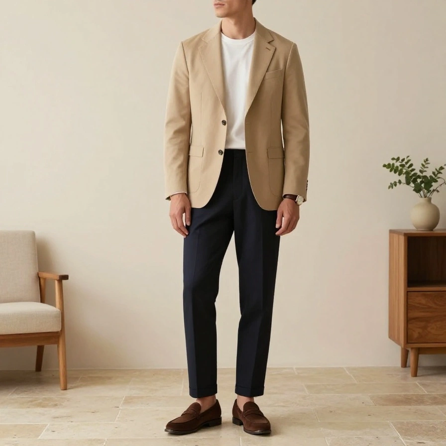 Beige Blazer Look