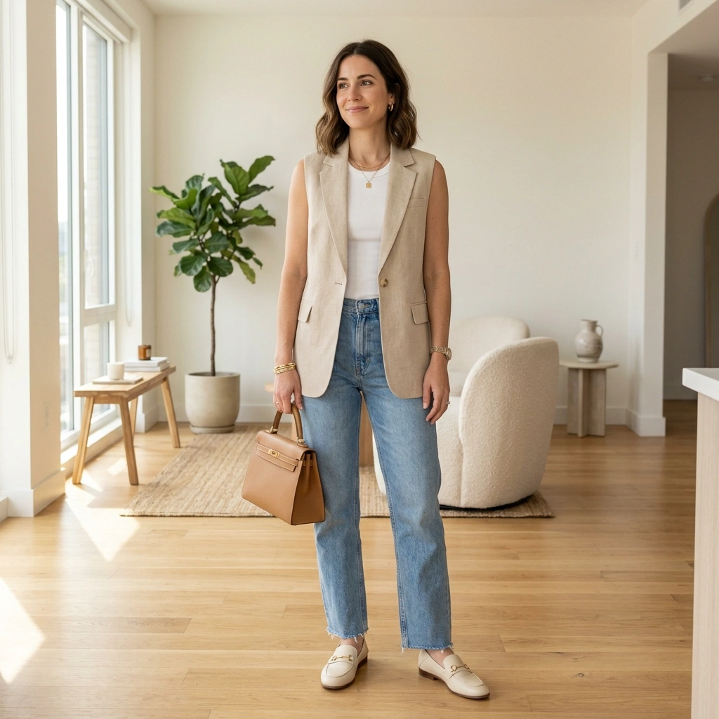 Beige Vest Layer