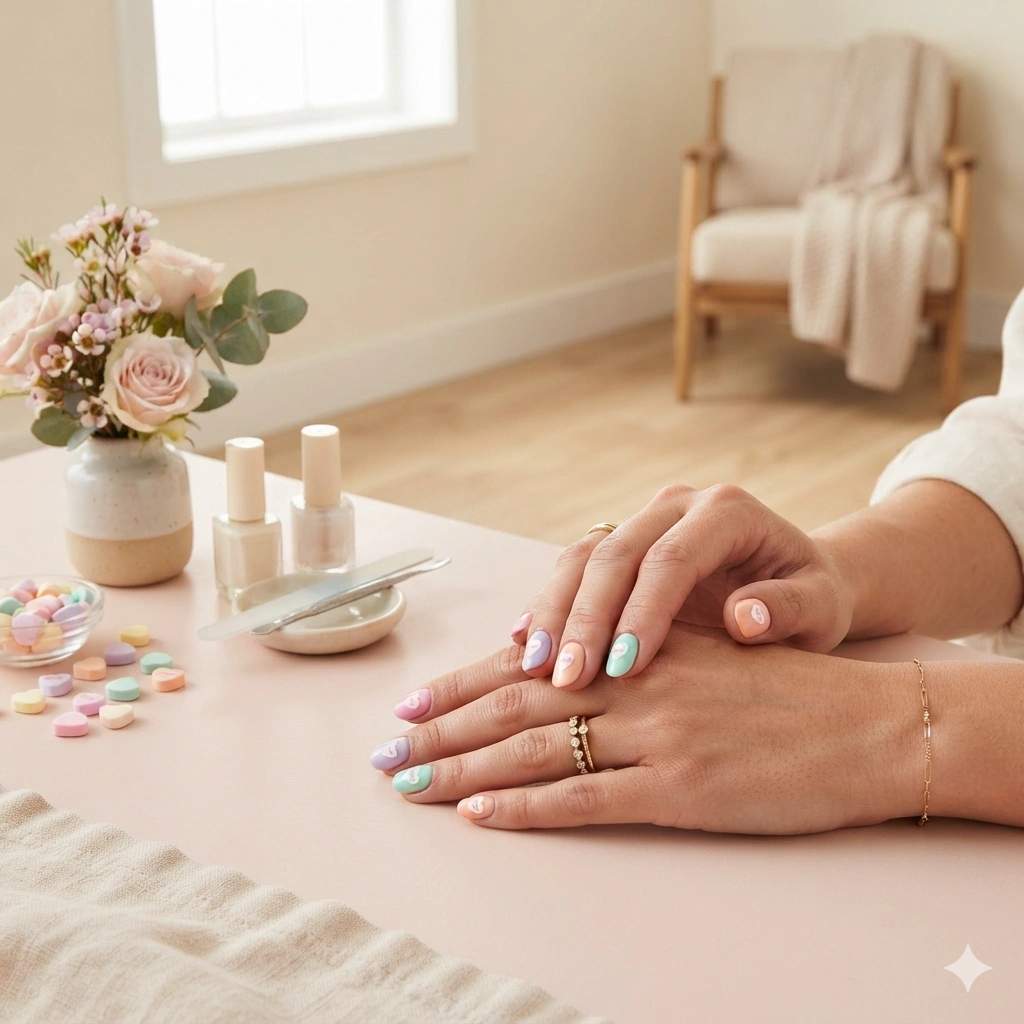 Candy Heart Nails