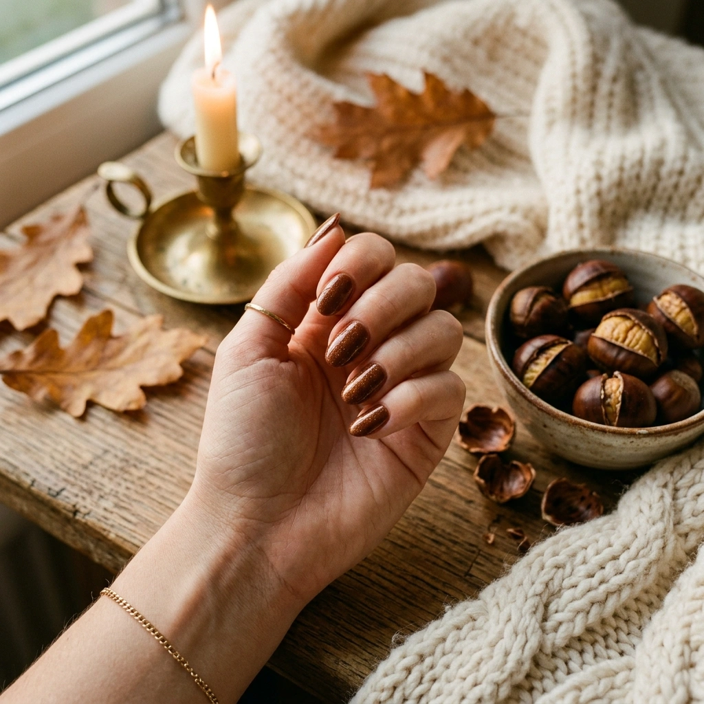 Chestnut Shimmer Nails