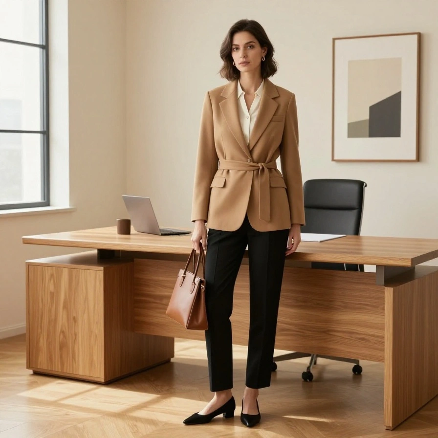 Chic Belted Blazer
