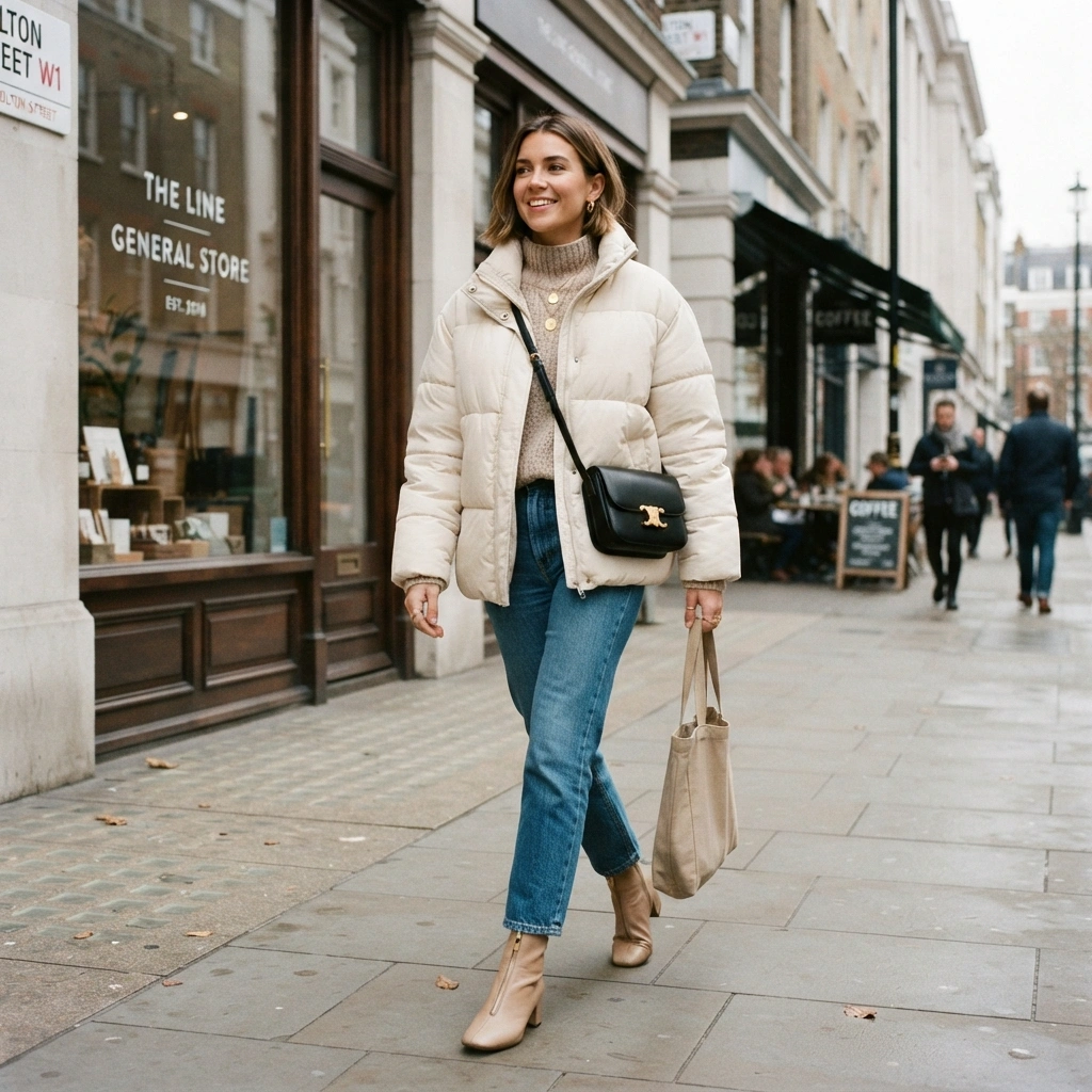 Cream Puffer Denim