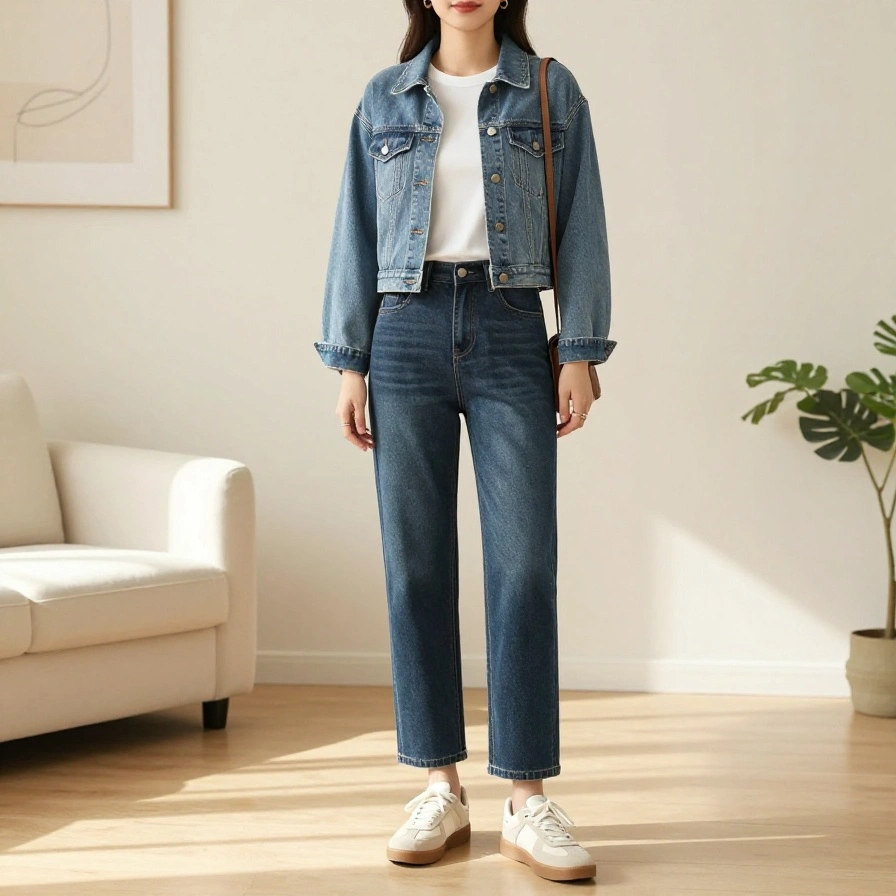 Cropped Jacket Denim