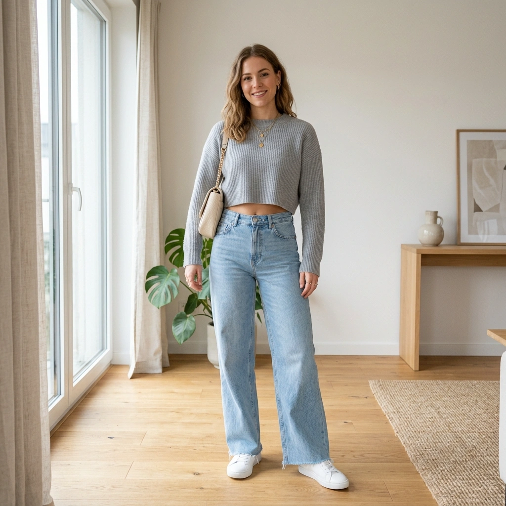 Cropped Sweater Jeans