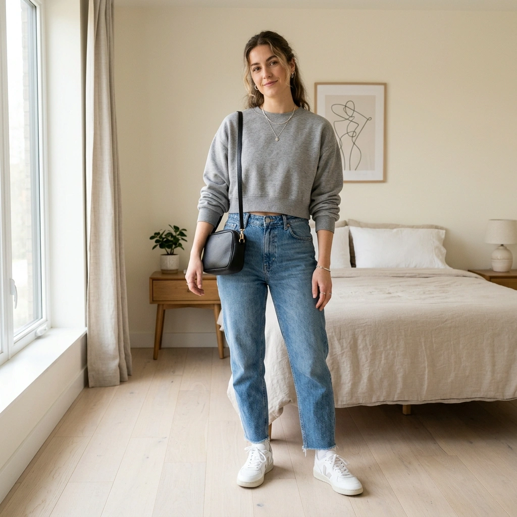 Cropped Sweatshirt Jeans