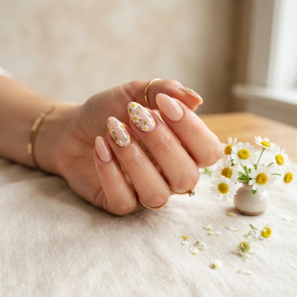 Dainty Daisy Nails