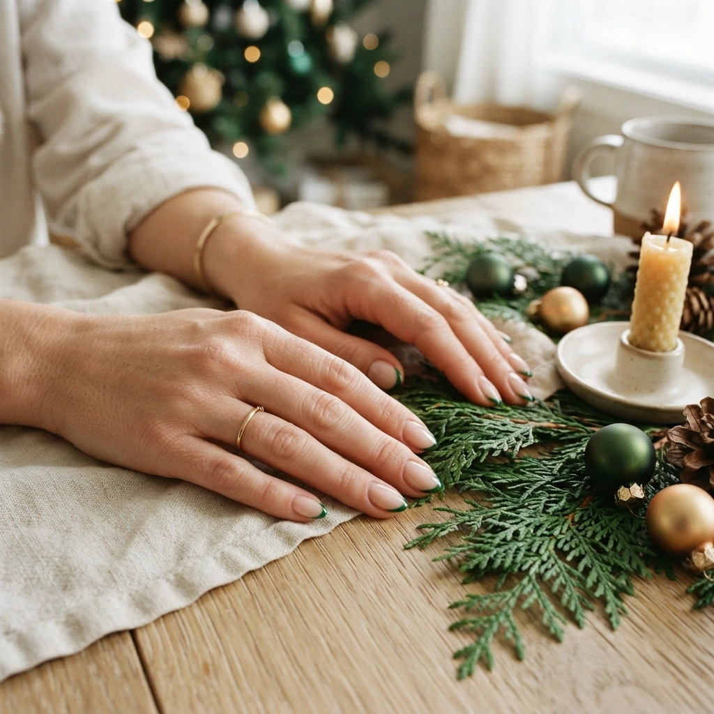 Evergreen French Tips