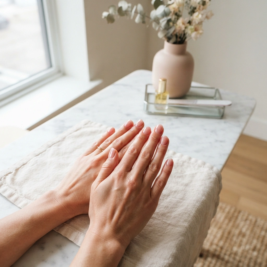 Glass Pink Nails