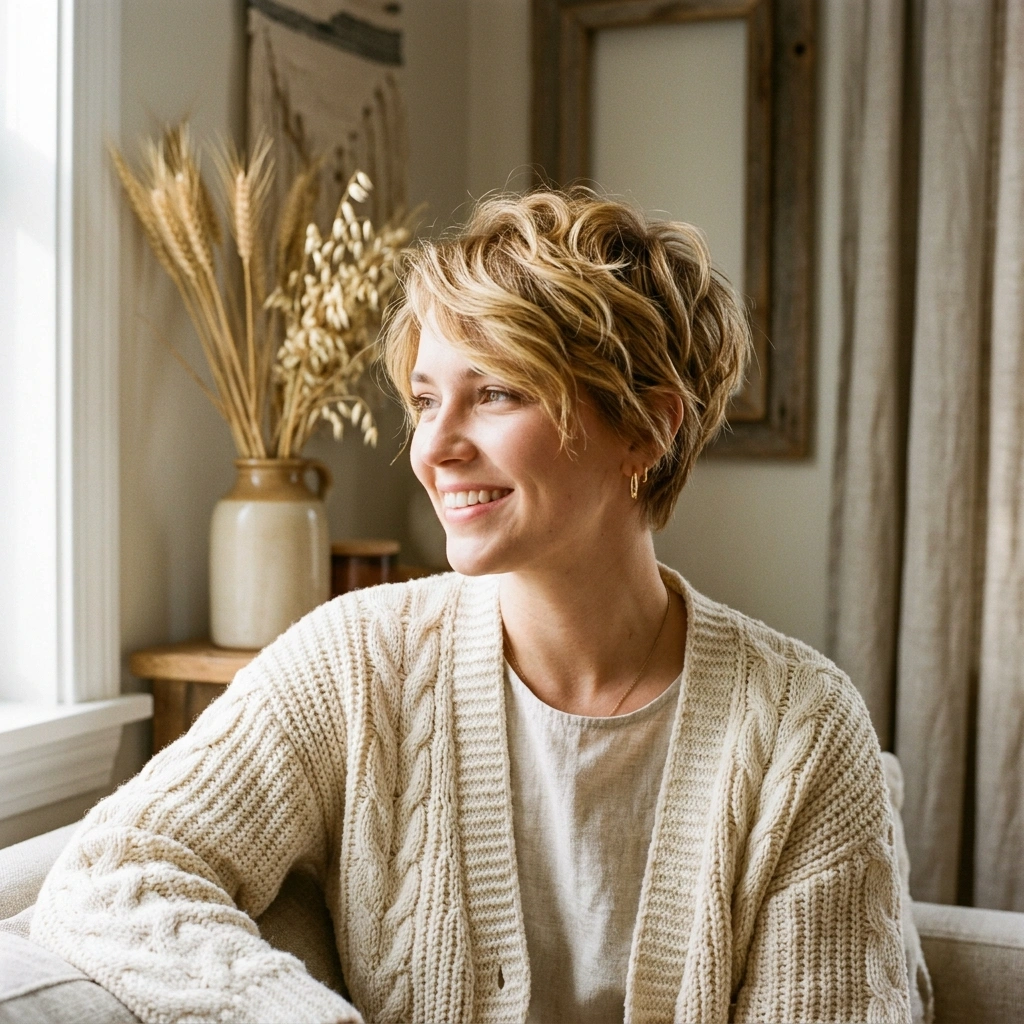 Golden Tousled Pixie