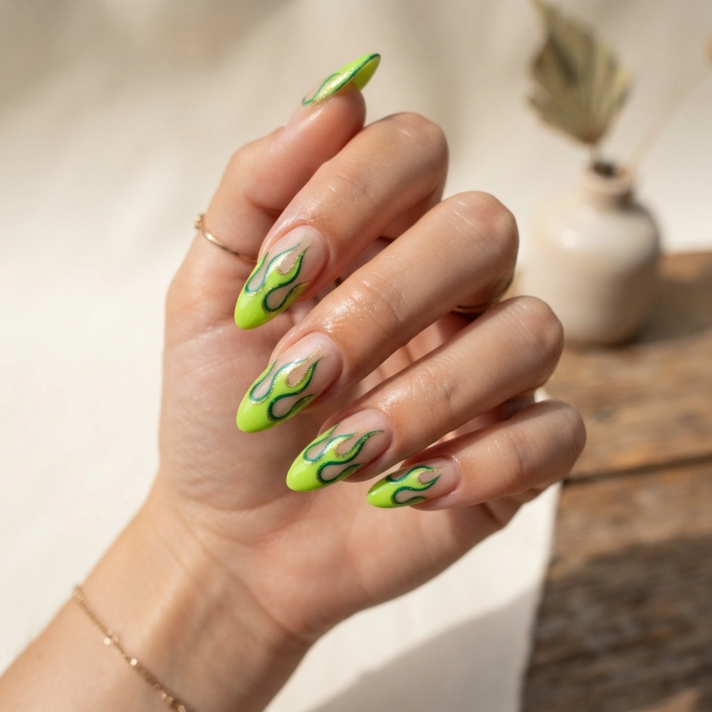 Lime Green Flames