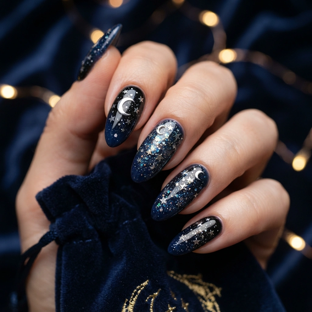 Midnight Galaxy Nails