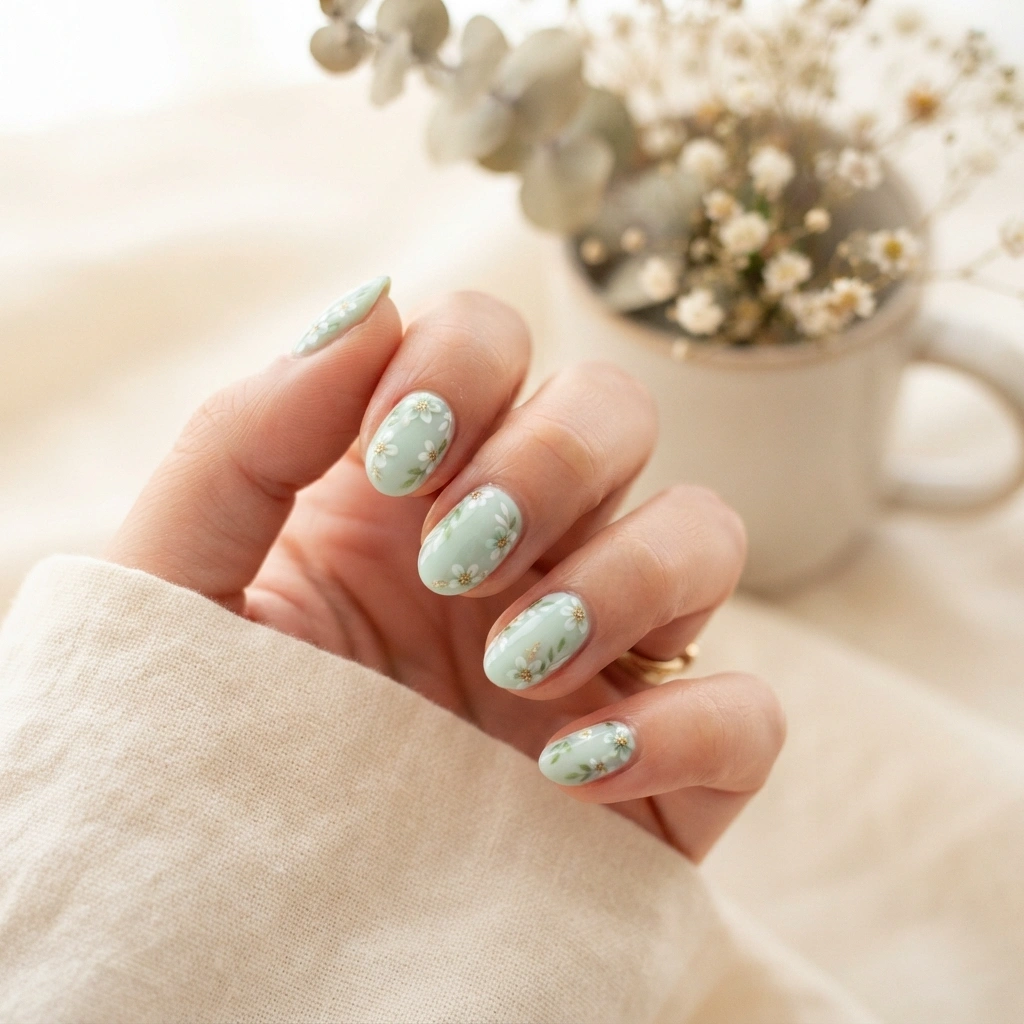 Mint Green Florals