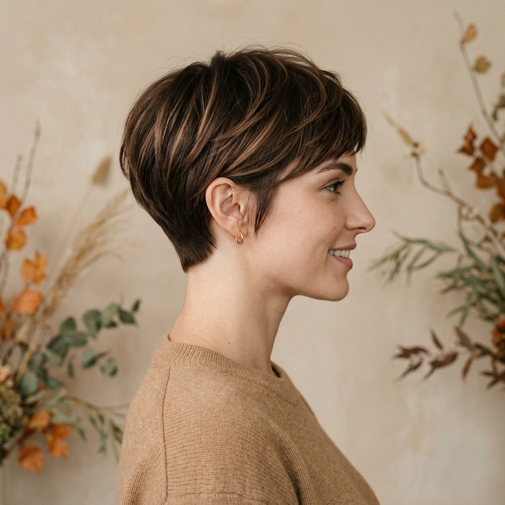 Mocha Tapered Pixie