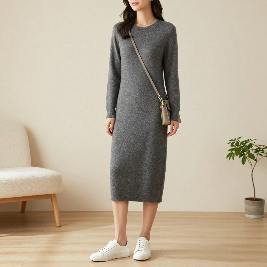 Monochrome Knit Dress