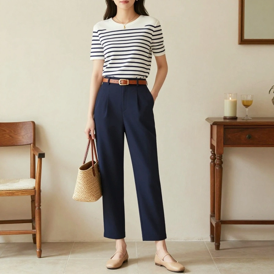_Navy Trouser Outfit