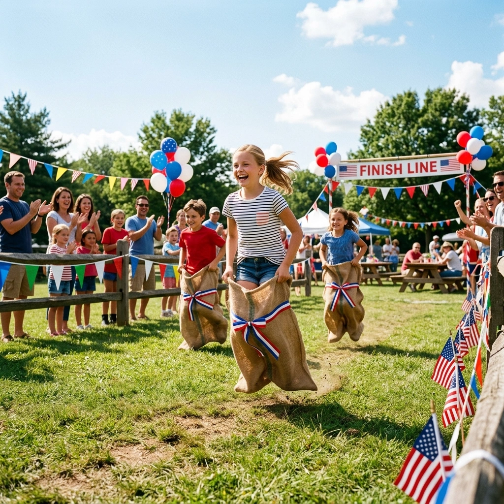 Patriotic Sack Race