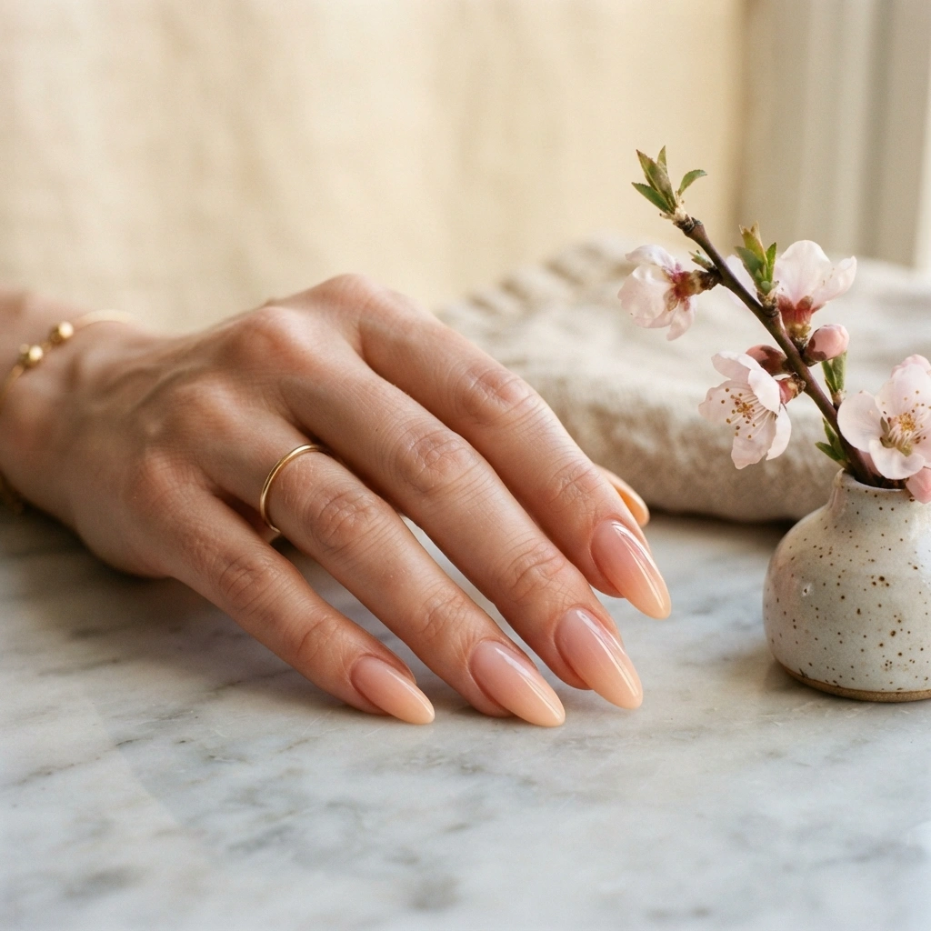 Peachy Ombre Nails