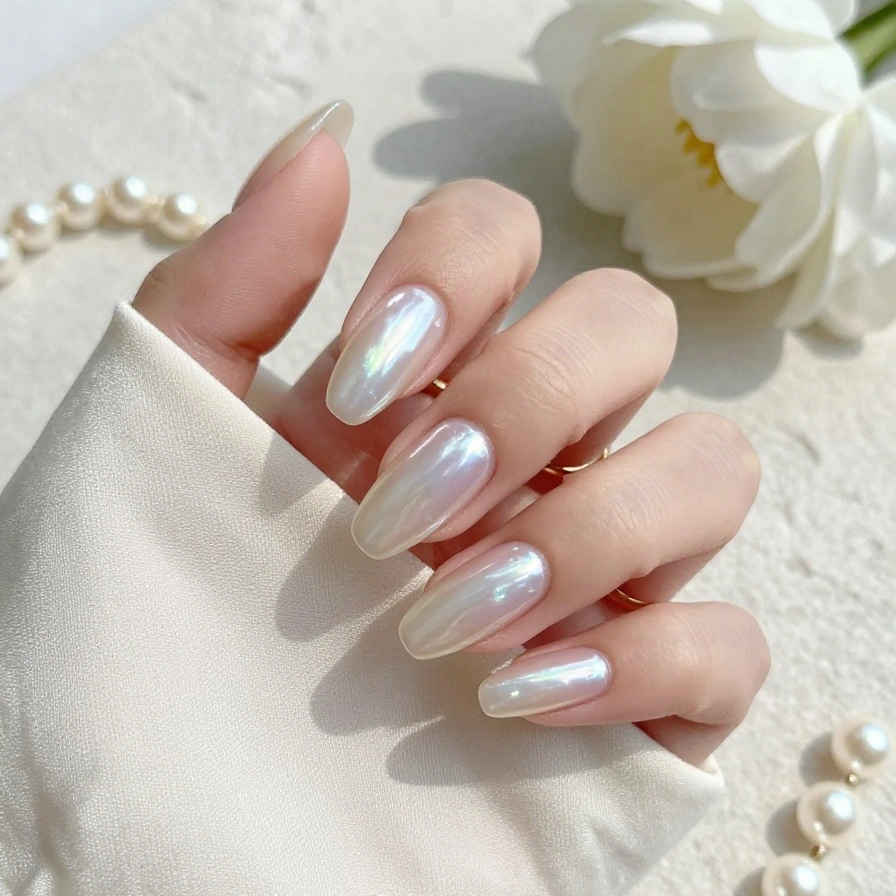 Pearl Chrome Nails