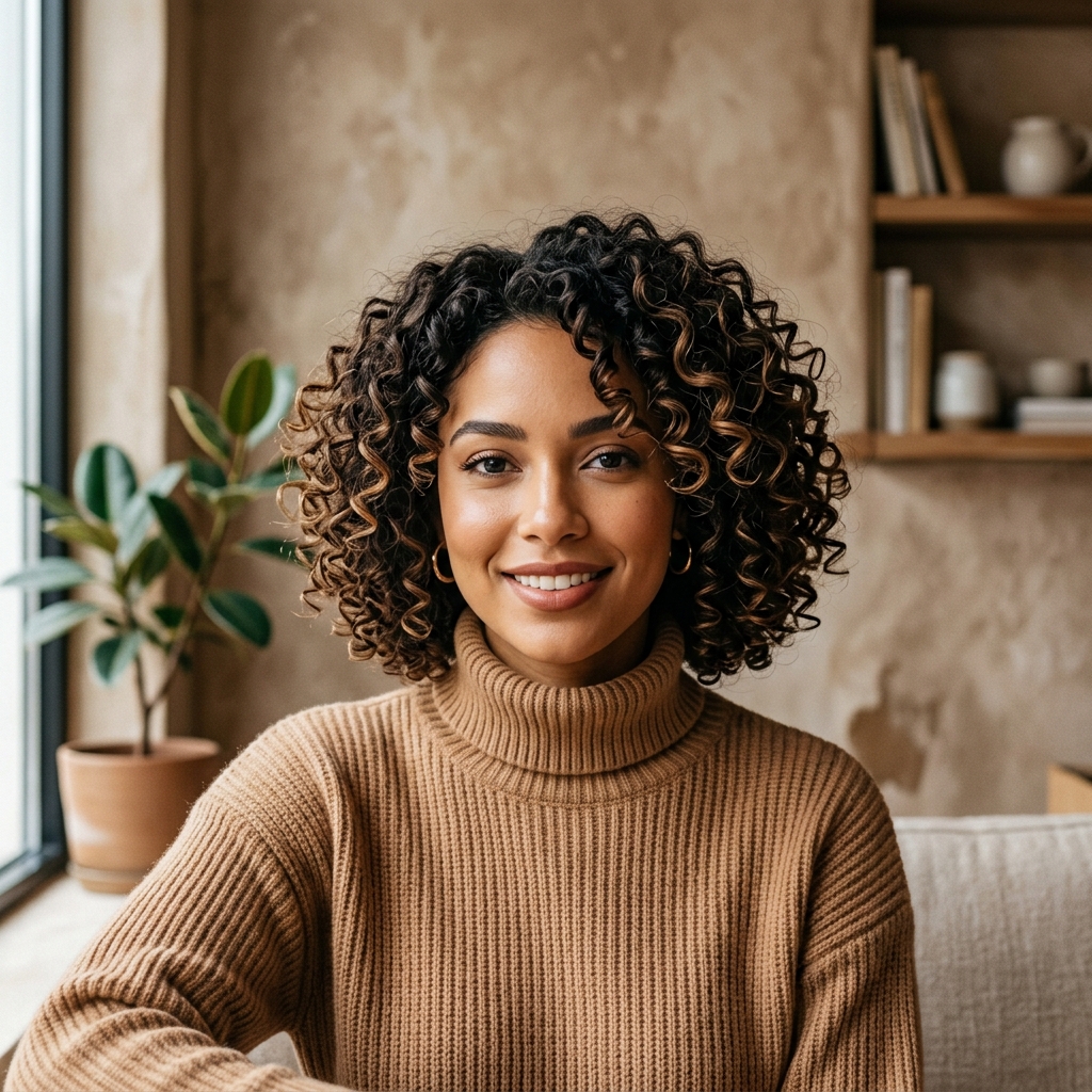 Rounded Curly Bob