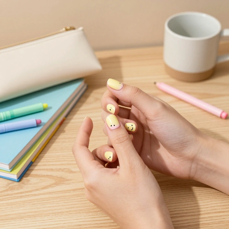 Smiley Face Nails