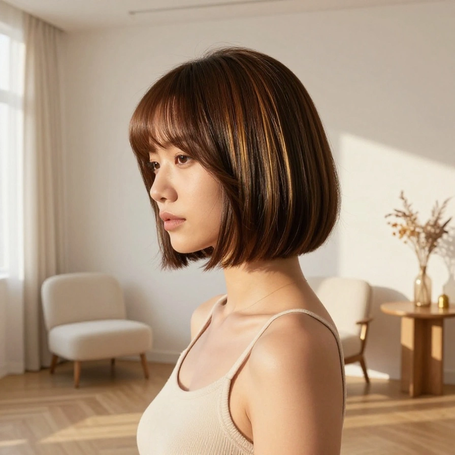 Sun-Kissed Brown Bob