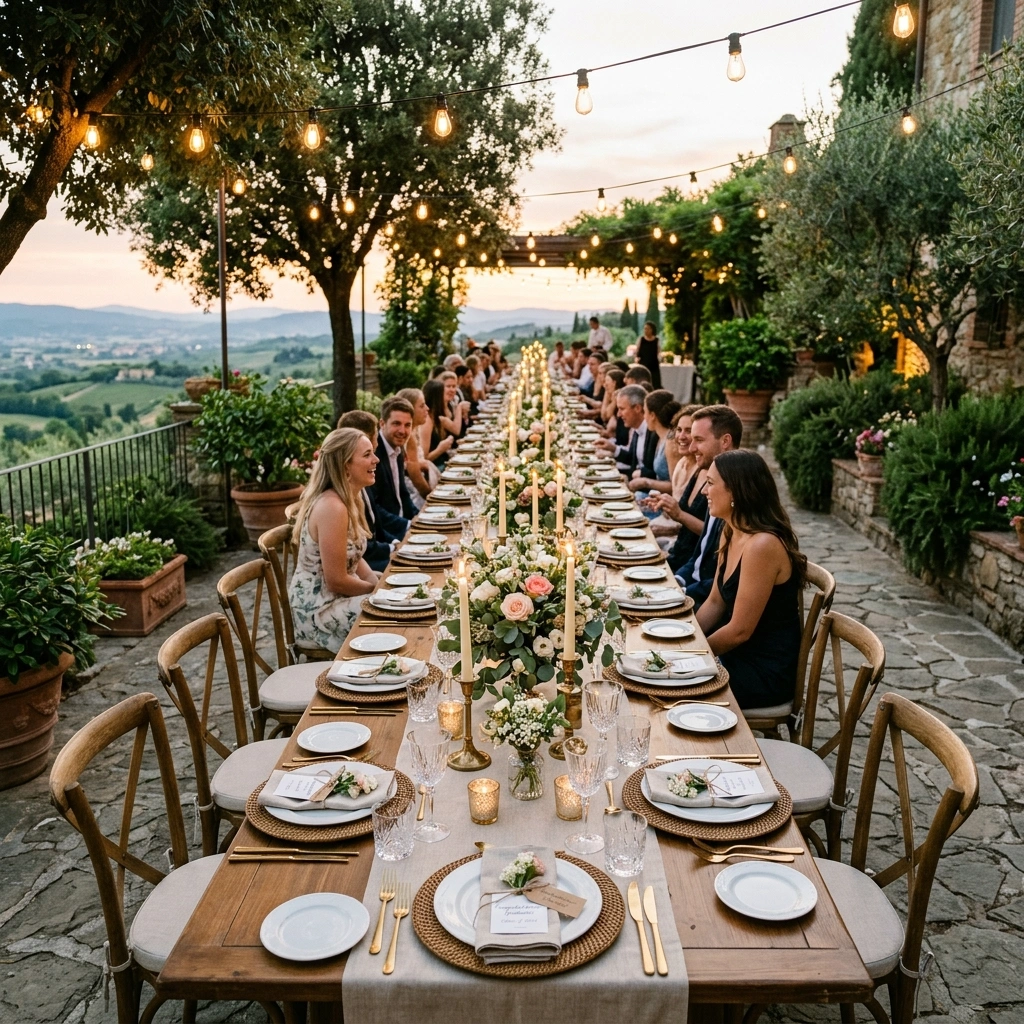 Sunset Dinner Setup