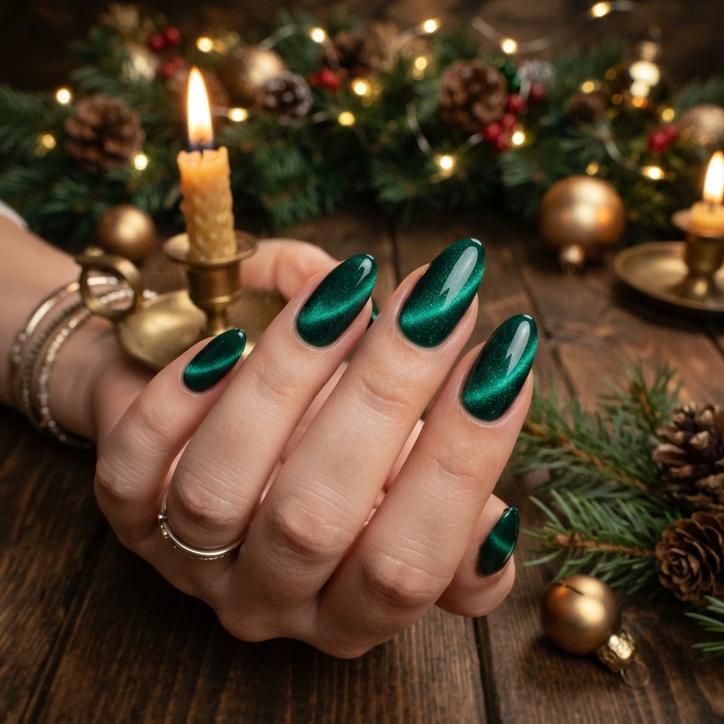 Velvet Green Nails
