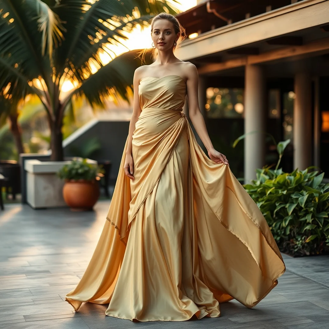 Floor Length Gown - 15 Sarong Outfit Ideas for Effortless Summer Style