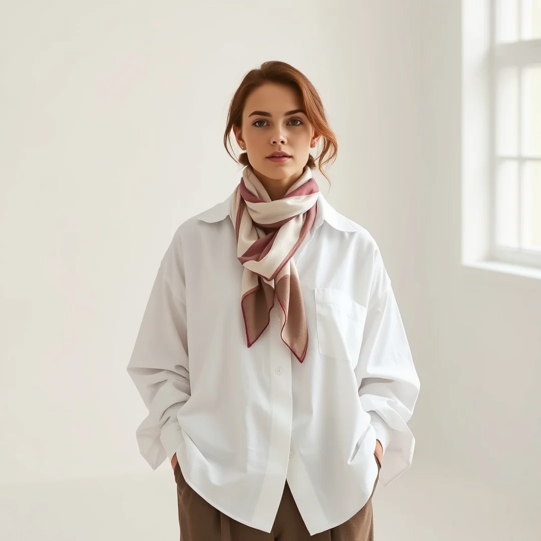 Oversized Shirt Styling - 15 Summer Scarf Outfits for Creative Warm-Weather Style